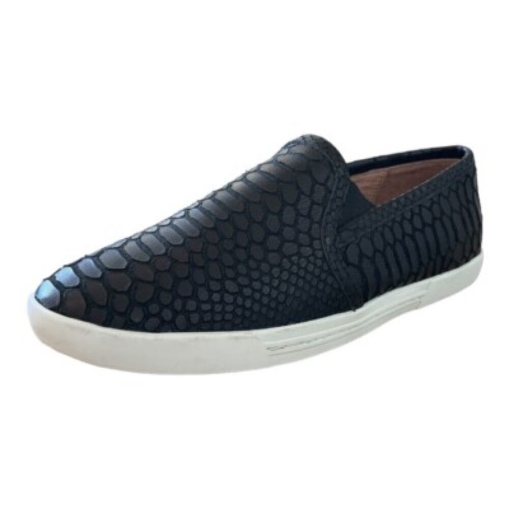 Joie Kidmore Embossed leather Slip Ons 38.5 8 Black Snakeskin Leather reptile